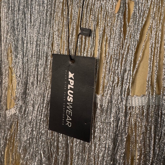 XPlusWear Silver and Tan Fringe Romper - Picture 6 of 7